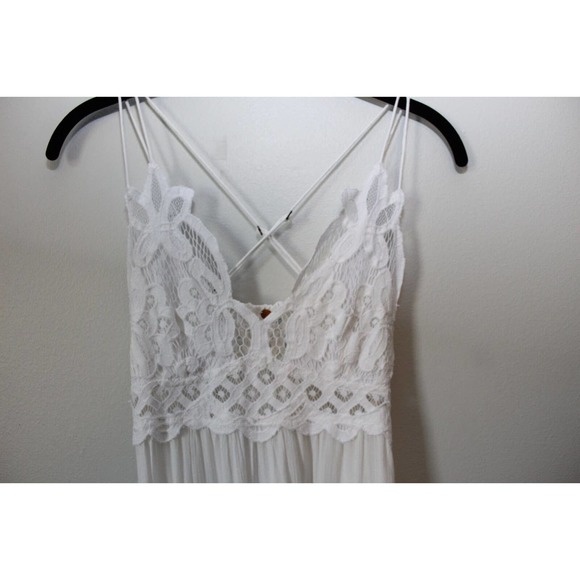 FP One Free People Adella Lace Sheer Slip Dress White Women's Size XS H14119 - Picture 5 of 13